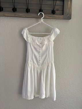 NWT Aeropostale White Off-Shoulder Button-Front Mini Dress
